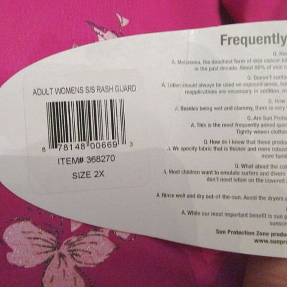 NWT Sun Protection Zone Rashguard Size L Swimsuit Top UPF Crop Short Sleeves - Picture 5 of 9